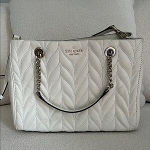 Kate Spade Cream Quilted Tote Bag